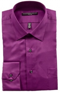 Geoffrey Beene Sateen Fitted Dress Shirt - Mulberry