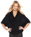 Dramatic cutouts and plenty of soft draping create a chic effect on INC's batwing-sleeve top!