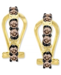 Take your look up a notch. Sumptuously-sparkling chocolate diamonds (5/8 ct. t.w.) form a pretty row on Le Vian's stunning 14k gold earrings. Approximate drop: 5/8 inch. Take your look up a notch. Sumptuously-sparkling chocolate diamonds (5/8 ct. t.w.) form a pretty row on Le Vian's stunning 14k gold earrings. Approximate drop: 5/8 inch.