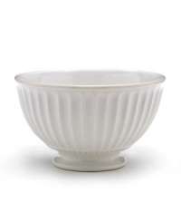 Lenox has been an American tradition for more than a century, combining superior craftsmanship with understated sophistication. The oversized Butler's Pantry dinnerware and dishes collection adds a vintage touch to your formal gatherings, in durable embossed white china with a dressy high sheen. Lenox has been an American tradition for more than a century, combining superior craftsmanship with understated sophistication. The oversized Butler's Pantry dinnerware and dishes collection adds a vintage touch to your formal gatherings, in durable embossed white china with a dressy high sheen.