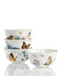 Now in bloom. Butterfly Meadow Blue bowls from Lenox feature the sturdy, scalloped porcelain of original Butterfly Meadow dinnerware but with oversized peonies and other new blossoms in shades of blue. With four unique patterns.
