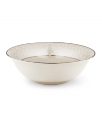 Welcome your guests to the table with the formal elegance of Lenox's Pearl Innocence. This fine bone china collection of dinnerware and dishes brings together a graceful tone-on-tone design with hand enameled pearl-like accents and rich bands of polished platinum. Welcome your guests to the table with the formal elegance of Lenox's Pearl Innocence. This fine bone china collection of dinnerware and dishes brings together a graceful tone-on-tone design with hand enameled pearl-like accents and rich bands of polished platinum.