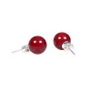 925 Sterling Silver 8mm Natural Italian Red Coral Ball Stud Post Earrings
