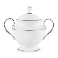 Lenox Floral Veil Bone China Platinum Banded Sugar Bowl Lenox Floral Veil Bone China Platinum Banded Sugar Bowl