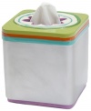 Jazz it up! Stainless steel trimmed with a colorful stripe motif gives this All That Jazz tissue holder a fun and carefree appeal that's full of flair.