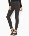 Lauren Ralph Lauren's slim twill pant is finished with chic buttons at the ankle for a modern update. (Clearance)