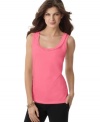 A tiny ruffled border lends feminine charm to this essential petite tank top from Jones New York Signature. (Clearance)