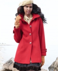 Sometimes the simplest silhouette is the most chic. Kenneth Cole Reaction's clean-lined hooded coat is the very definition of classic. Sometimes the simplest silhouette is the most chic. Kenneth Cole Reaction's clean-lined hooded coat is the very definition of classic.