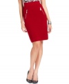 Alfani's petite pencil skirt looks extra sleek with faux zippered pockets at the hips.