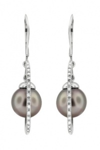 Effy Jewlery 14K White Gold Diamond & Pearl Earrings, .37 TCW Effy Jewlery 14K White Gold Diamond & Pearl Earrings, .37 TCW