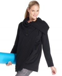Ideology's cozy cardigan is the perfect cover-up for the gym or yoga. It's just the piece to pair with active leggings and a sports bra! Ideology's cozy cardigan is the perfect cover-up for the gym or yoga. It's just the piece to pair with active leggings and a sports bra!