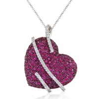 Effy Jewelry Effy® 14K White Gold Diamond and Ruby Heart Necklace 4.51 Tcw. Effy Jewelry Effy® 14K White Gold Diamond and Ruby Heart Necklace 4.51 Tcw.