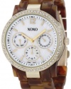 XOXO Women's XO5524 Tortoise Bracelet with Rhinestones on Gold Case Watch