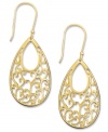Shapely earrings make an elegant addition to your collection. Giani Bernini's timeless style features a scrolling design in 24k gold over sterling silver. Approximate drop: 1-1/2 inches.