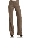 THE LOOKTrouser silhouetteLightly textured designBanded waist Front zip and hook closure Side pocketsTHE FITRise, about 10Inseam, about 32THE MATERIAL75% virgin wool/25% nylonCARE & ORIGINDry cleanMade in ItalyModel shown is 5'10½ (179cm) wearing US size 4. 