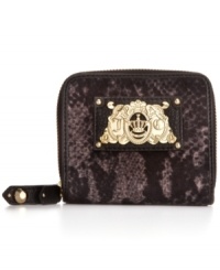 Take a walk on the wilder side with this python print wallet from Juicy Couture. Crafted in plush velour with rich leather trim and signature golden hardware, it's the perfect way to stay exotically organized. Take a walk on the wilder side with this python print wallet from Juicy Couture. Crafted in plush velour with rich leather trim and signature golden hardware, it's the perfect way to stay exotically organized.