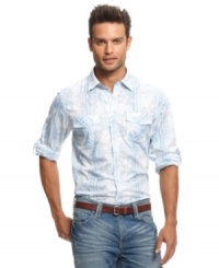 East meets west. Bridge the gap between urban hip and classic rural cool with this western-inspired shirt from INC International Concepts. (Clearance) East meets west. Bridge the gap between urban hip and classic rural cool with this western-inspired shirt from INC International Concepts. (Clearance)
