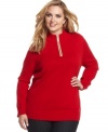 Greet chilly days with Karen Scott's plus size sweater, featuring a cozy ribbed mock turtleneck.