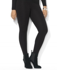 Lauren Ralph Lauren's essential legging crafted in comfortable stretch ponte creates a body-conscious silhouette and allows for maximum ease of movement. Lauren Ralph Lauren's essential legging crafted in comfortable stretch ponte creates a body-conscious silhouette and allows for maximum ease of movement.