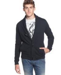 No need to be seaside to rock this nautical-ly cool cardigan from Kenneth Cole Reaction. No need to be seaside to rock this nautical-ly cool cardigan from Kenneth Cole Reaction.