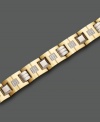 A lustrous bracelet with a handsome shine featuring round-cut diamonds (1/2 ct. t.w.) set in ion-plated goldtone stainless steel. Approximate length: 9 inches.