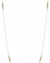 Mizuki Silver Chain and Gold Bead Station Necklace