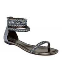 Bejeweled beauties. The straps on the Lisette by Vince Camuto have all-over jeweled accents, from ankle to toe, for a look that has plenty of luster. Bejeweled beauties. The straps on the Lisette by Vince Camuto have all-over jeweled accents, from ankle to toe, for a look that has plenty of luster.