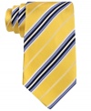 Smart stripes on this Donald J. Trump silk tie keep you stylish without trying.