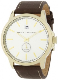 French Connection Men's FC1002G Brown Leather Strap Gold-tone Stainless Steel Watch French Connection Men's FC1002G Brown Leather Strap Gold-tone Stainless Steel Watch
