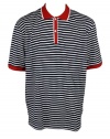 Codice mens striped pique short sleeve polo shirt