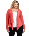 DKNYC Women?s Plus-Size Long Sleeve Cozy with Sheer Rayon Sleeves