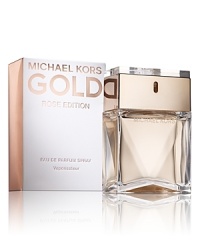Showstopping. Like a chunky cocktail ring, Michael Kors Gold The New Rose Edition eau de parfum makes a statement.Luminous pink pepper with a deeply voluptuous bouquet of tuberose and a whisper of creamy sandalwood.Radiant glamour. Undeniably feminine. Showstopping. Like a chunky cocktail ring, Michael Kors Gold The New Rose Edition eau de parfum makes a statement.Luminous pink pepper with a deeply voluptuous bouquet of tuberose and a whisper of creamy sandalwood.Radiant glamour. Undeniably feminine.