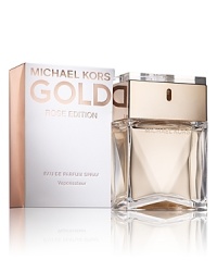 Showstopping. Like a chunky cocktail ring, Michael Kors Gold The New Rose Edition eau de parfum makes a statement.Luminous pink pepper with a deeply voluptuous bouquet of tuberose and a whisper of creamy sandalwood.Radiant glamour. Undeniably feminine.