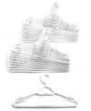 Hang on-the smart solution to cleaning up your closet has arrived. Innovative non-slip hangers with swivel hooks keep clothes in order and off the floor. A shoulder, pant and accessory bar put every garment and detail in its place.