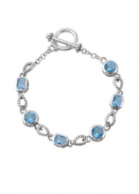 Barse Sterling Silver Faceted Blue Crystal Bracelet Barse Sterling Silver Faceted Blue Crystal Bracelet