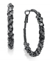 Traditional style gets a glam update. Style&co.'s unique hoop earrings are covered in a hematite tone mixed metal mesh design. Approximate diameter: 1-3/4 inches.