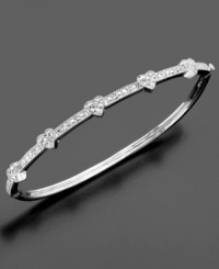 Let your love shine through with this sparkling bangle bracelet by Victoria Townsend. Featuring round-cut diamonds (1/4 ct. t.w.) set in sterling silver. Approximate diameter: 2-1/2 inches. Let your love shine through with this sparkling bangle bracelet by Victoria Townsend. Featuring round-cut diamonds (1/4 ct. t.w.) set in sterling silver. Approximate diameter: 2-1/2 inches.