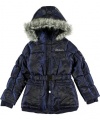 Hawke & Co. Girls Tabiona Long Insulated Parka (Sizes 7 - 16) - midnight, 16