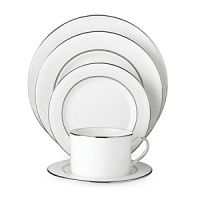 Cypress Point Fine China shows the classic, timeless design that Kate Spade is known for. This china is ivory colored with a textured border and platinum rim. Cypress Point Fine China shows the classic, timeless design that Kate Spade is known for. This china is ivory colored with a textured border and platinum rim.