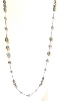 32 Inch Long Necklace for Women Handcrafted Silver Czech Glass and Crystal Bead