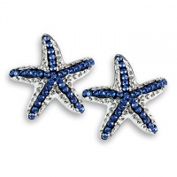 Ashley Arthur .925 Silver Crystal Sapphire Stunning Starfish Earrings Made with Swarovski Elements Ashley Arthur .925 Silver Crystal Sapphire Stunning Starfish Earrings Made with Swarovski Elements