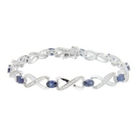 Pearlz Ocean Sterling Silver Blue & White Cubic Zirconia Bracelet Pearlz Ocean Sterling Silver Blue & White Cubic Zirconia Bracelet