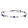 Willow Xpress Michele Tanzanite CZ Silvertone Bracelet