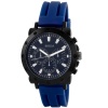 Breda Men's 8136-blue Tripp Bold Textured Bezel Silicone Band Watch