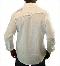 Jimi Hendrix By English Day Parade Men's Dress Shirt White Size M