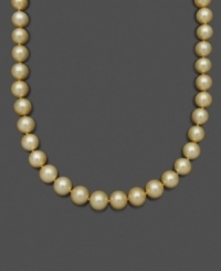 Whisk yourself away to a tropical paradise. Belle de Mer's cultured golden south sea pearls (10-12 mm) set in matching 14k gold add an exotic touch to any ensemble. Approximate length: 18 inches. Whisk yourself away to a tropical paradise. Belle de Mer's cultured golden south sea pearls (10-12 mm) set in matching 14k gold add an exotic touch to any ensemble. Approximate length: 18 inches.