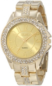 XOXO Women's XO5465 Rhinestone Accent Gold-Tone Analog Bracelet Watch