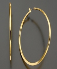 Timelessly stylish, these goldtone mixed metal hoop earrings by Betsey Johnson feature a smooth and shining finish. Approximate diameter: 1-3/4 inches. Timelessly stylish, these goldtone mixed metal hoop earrings by Betsey Johnson feature a smooth and shining finish. Approximate diameter: 1-3/4 inches.