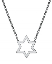 Wear your faith proudly. Studio Silver's pretty cut-out Star of David pendant is crafted in sterling silver with a matching chain. Approximate length: 18 inches. Approximate drop: 1/2 inch.