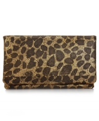 Rock something wild on your next night out on the town with this exotic, mesh metal clutch from BCBGMAXAZRIA. Perfectly sized to stash phone, cash, cards and fave lip gloss, it'll look fabulously fierce under your arm.